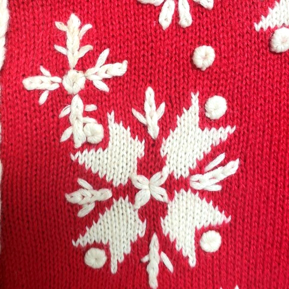 Vintage Holiday Embroidered and Applique Cardigan Sweater Sz XL - Picture 4 of 12